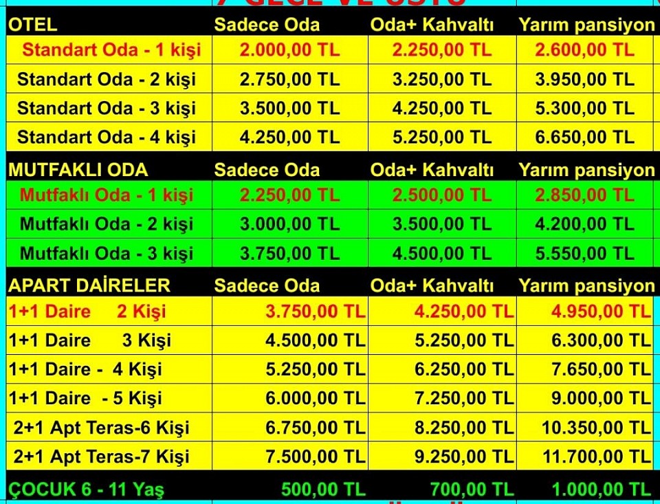 EYLÜL 2025  FİYAT LİSTESİ