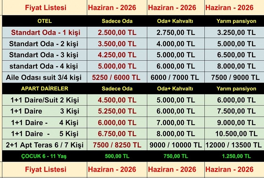 2026  Haziran FİYAT LİSTESİ