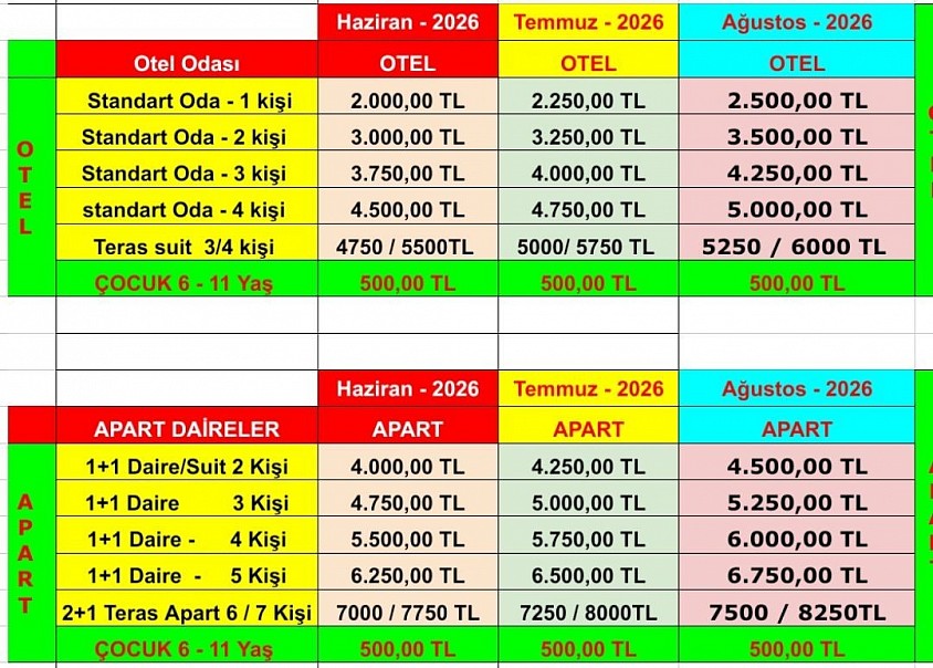 2026 Fiyat Listesi