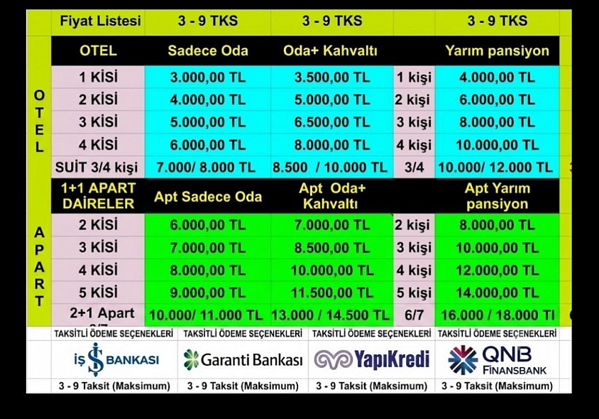 Konaklama yaptığınız gece sayısı kadar taksitler ile bütçenizi rahatlatın