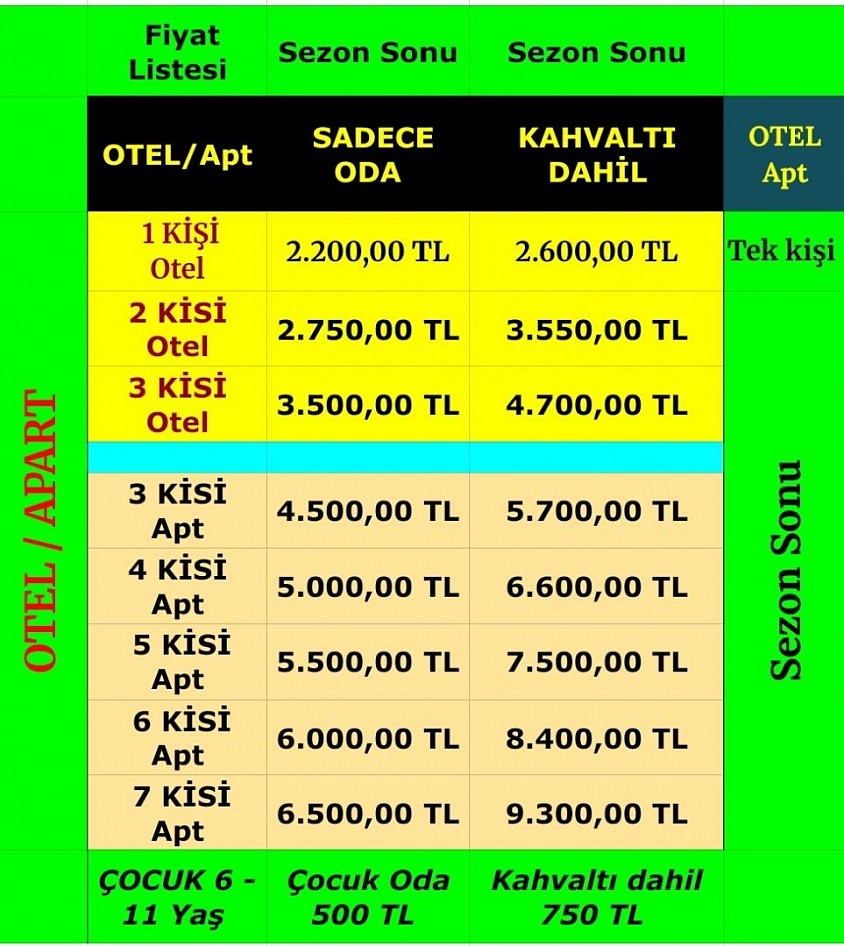 2026 EYLÜL EKİM FİYAT LİSTESİ
